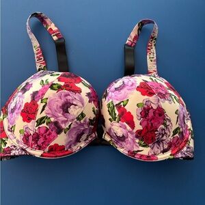 Victoria’s Secret Bombshell floral bra! Bling straps! Gorgeous! Sz 36C